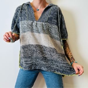 Rebecca Taylor Gray Hooded Poncho